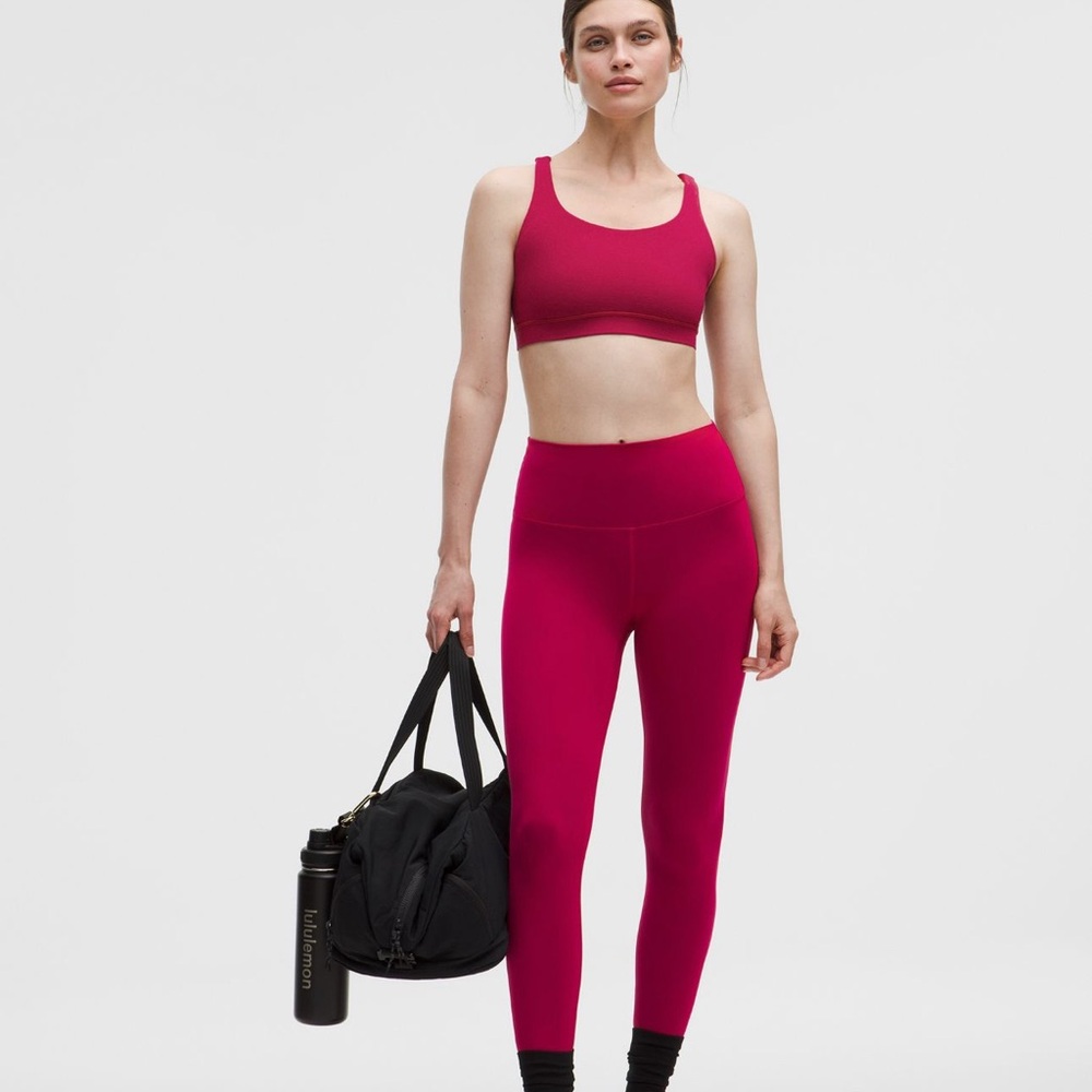 NWT Lululemon Wunder Train High-Rise Tight 28" Berry rumble size 2